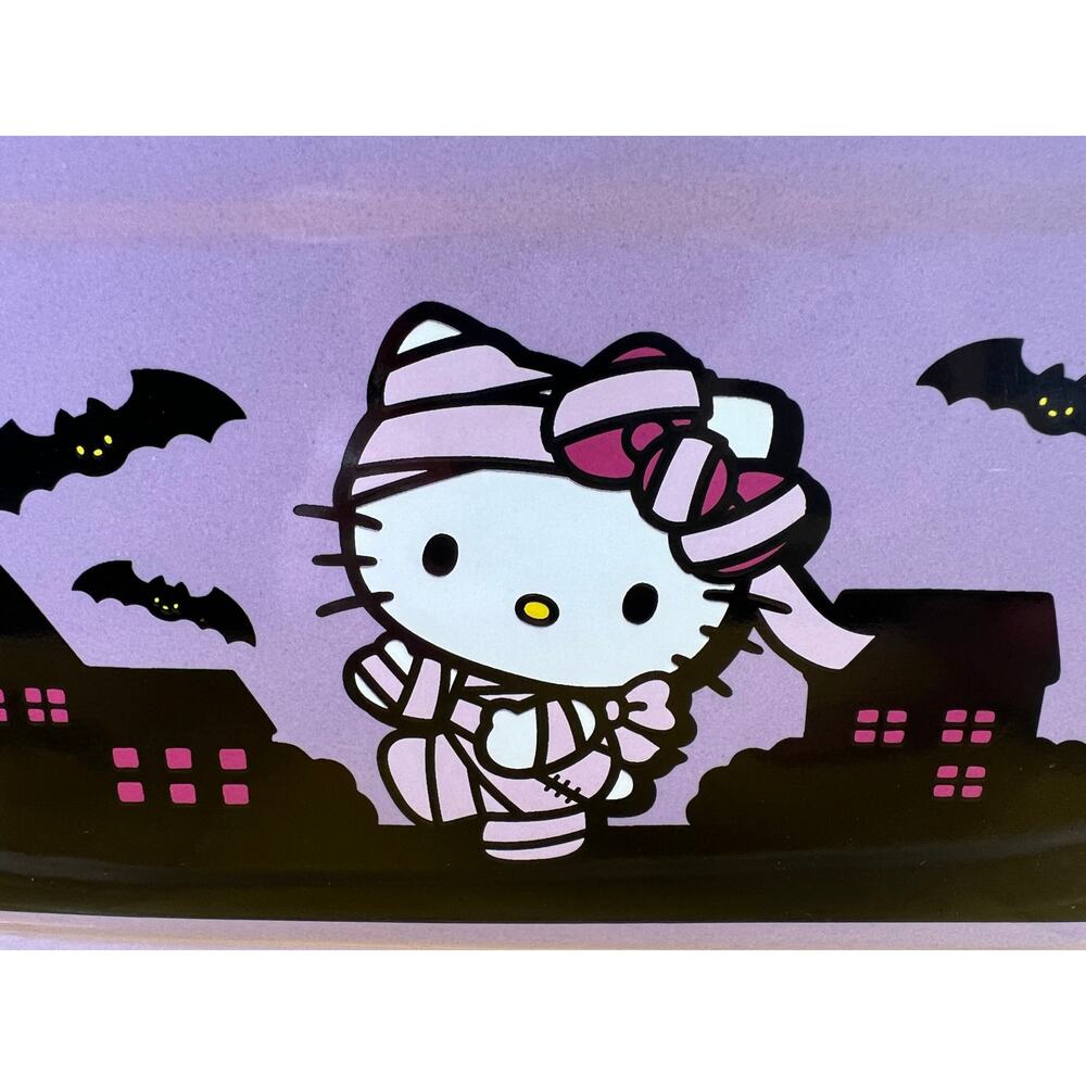 New Hello Kitty Ceramic Baking Loaf Casserole Dish Halloween Purple